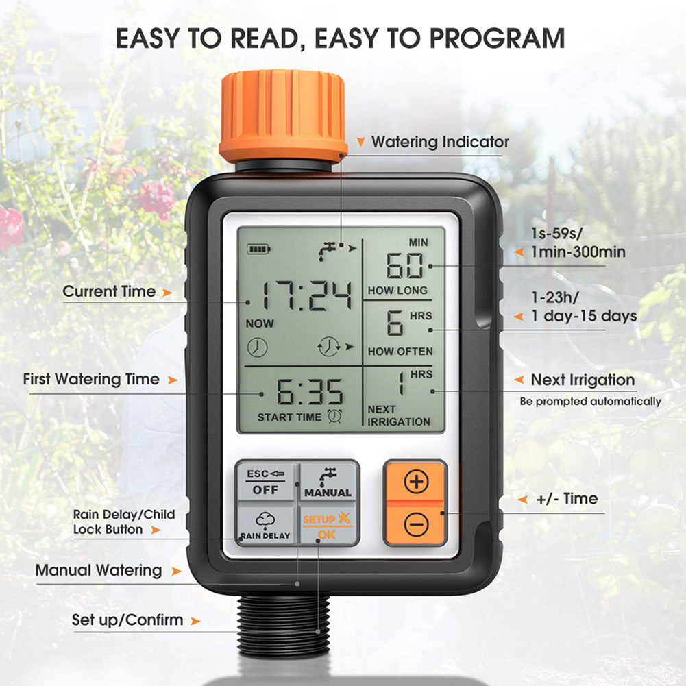 Automatic Garden Irrigation Watering Timer Lawn Tap Hose Sprinkler Timer with LCD Screen and Adapter Automatic Garden Irrigation Watering Timer Lawn Tap Hose Sprinkler Timer with LCD Screen and Adapter